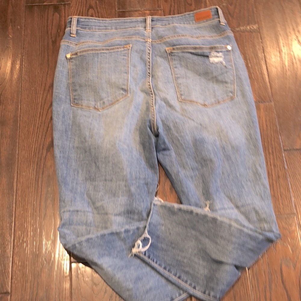 Judy Blue exposed button fly skinny jeans distressed size 14W - Picture 8 of 8